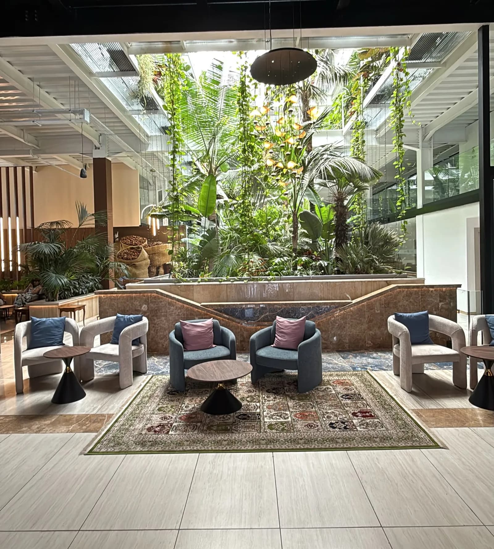 The indoor winter garden at Florenze Caffè