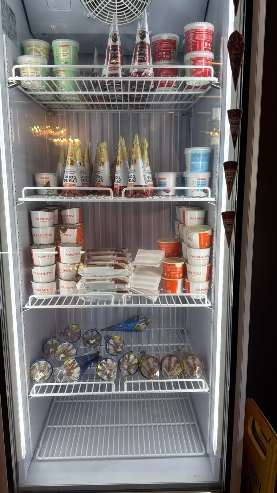 Ice cream cones and cups